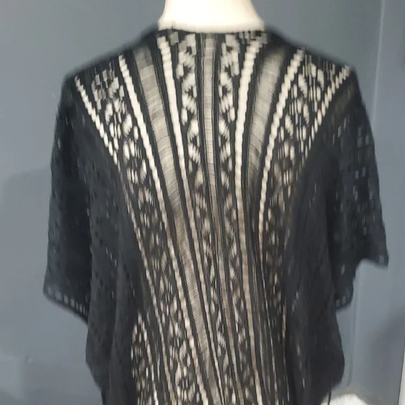 Chic Black Lace Blouse Swim Cover Up - Picture 7 of 11